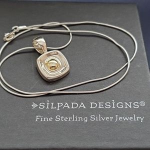 Silpada Sterling and Brass Two-Tone Necklace (Rare)